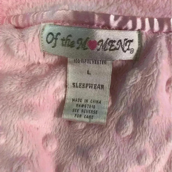 Of The Moment Large Pink Puffy Print Fleece Pajama Set L/S - Picture 5 of 7